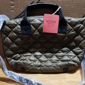 Mossimo Supply Co. Quilted Olive Tote with Black Handles